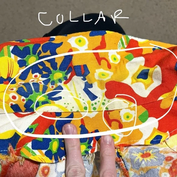 70s Handmade Floral Blazer Jacket / Top Groovy Pop Art Psychedelic Colorful - Picture 12 of 16